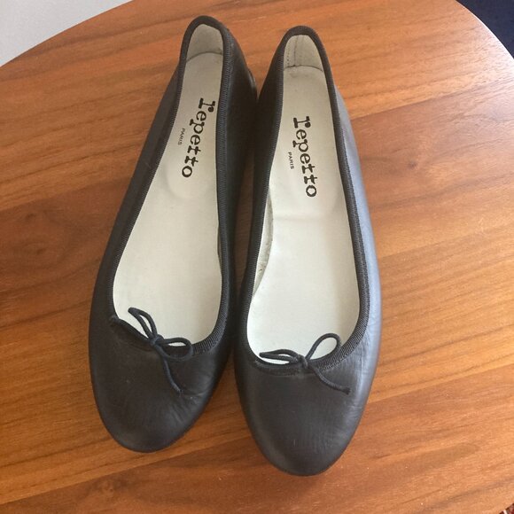 Repetto Cendrillon Ballerina Flat sz. 38.5 (7/7.5 US) Black Leather - Picture 1 of 8